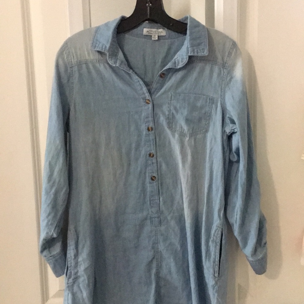 Long sleeve denim dress